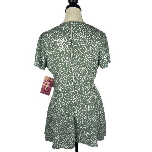 Emerald Sundae Jr. Short Sleeve Dots Fit + Flare Tiered Short Mini Dress Size 9 - Picture 4 of 8